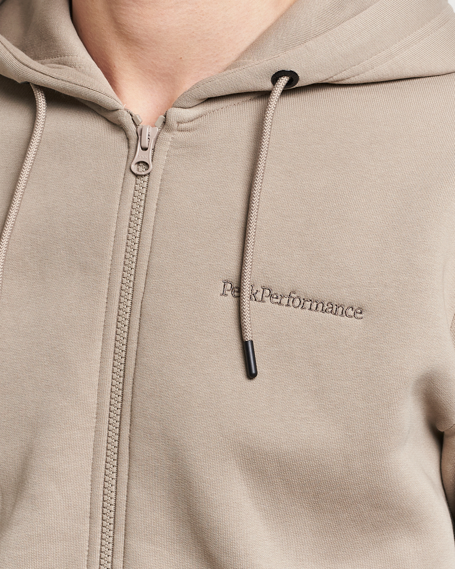 Hombres | Jerséis y prendas de punto | Peak Performance | Original Logo Full Zip Hoodie Avid Beige