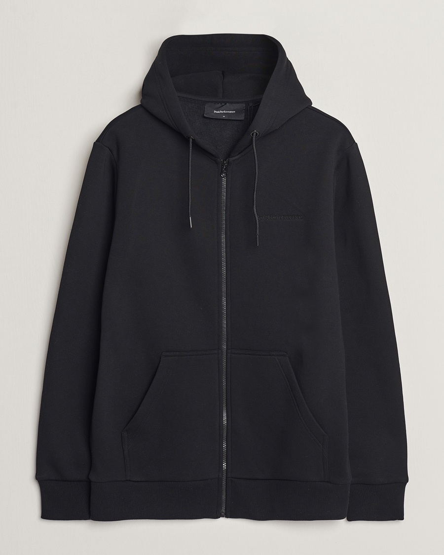 Hombres | Jerséis y prendas de punto | Peak Performance | Original Full Zip Hoodie Black