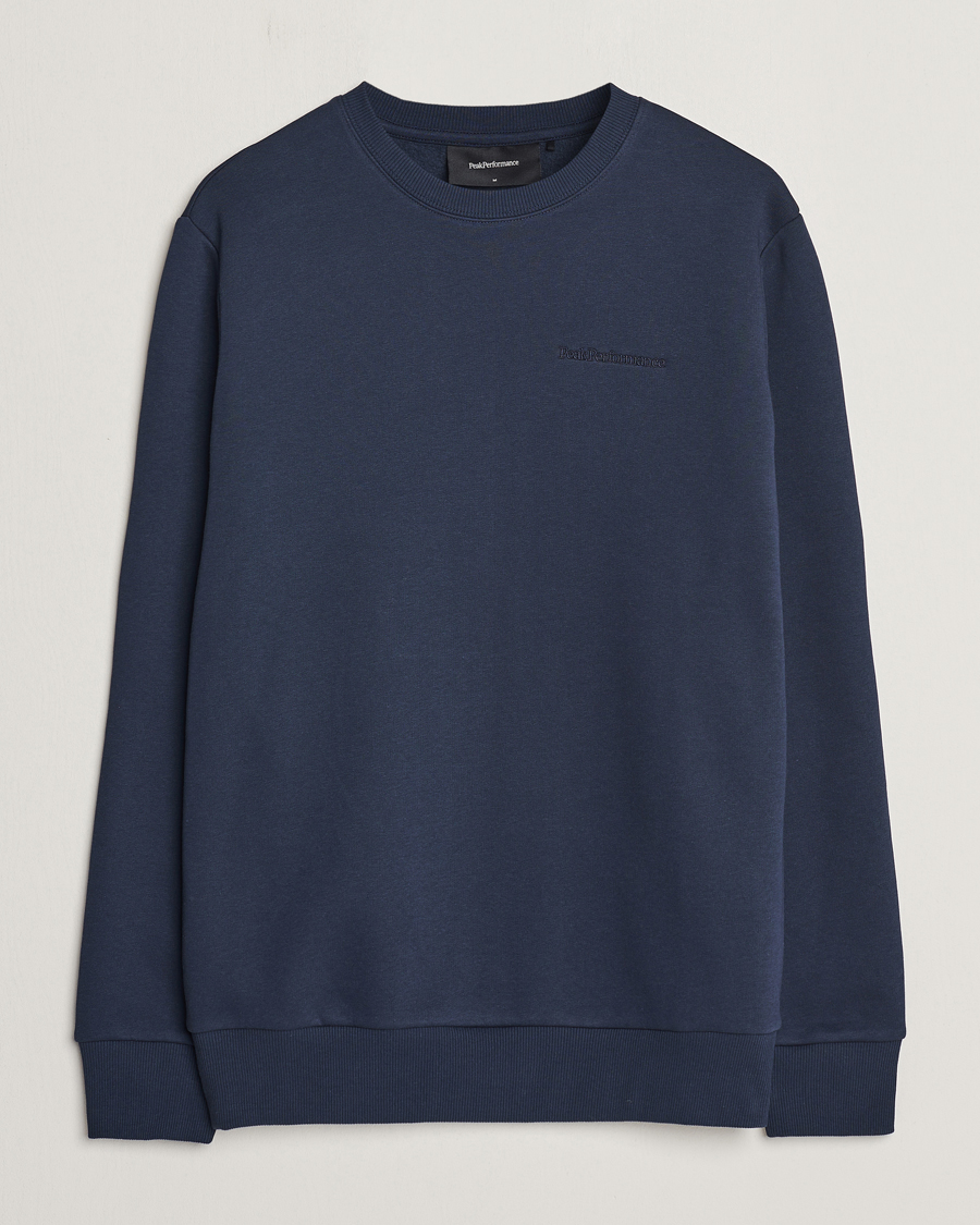 Hombres | Jerséis y prendas de punto | Peak Performance | Original Logo Crew Neck Sweatshirt Blue Shadow