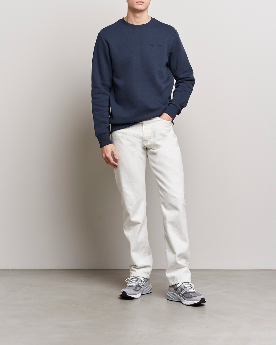 Hombres | Jerséis y prendas de punto | Peak Performance | Original Logo Crew Neck Sweatshirt Blue Shadow