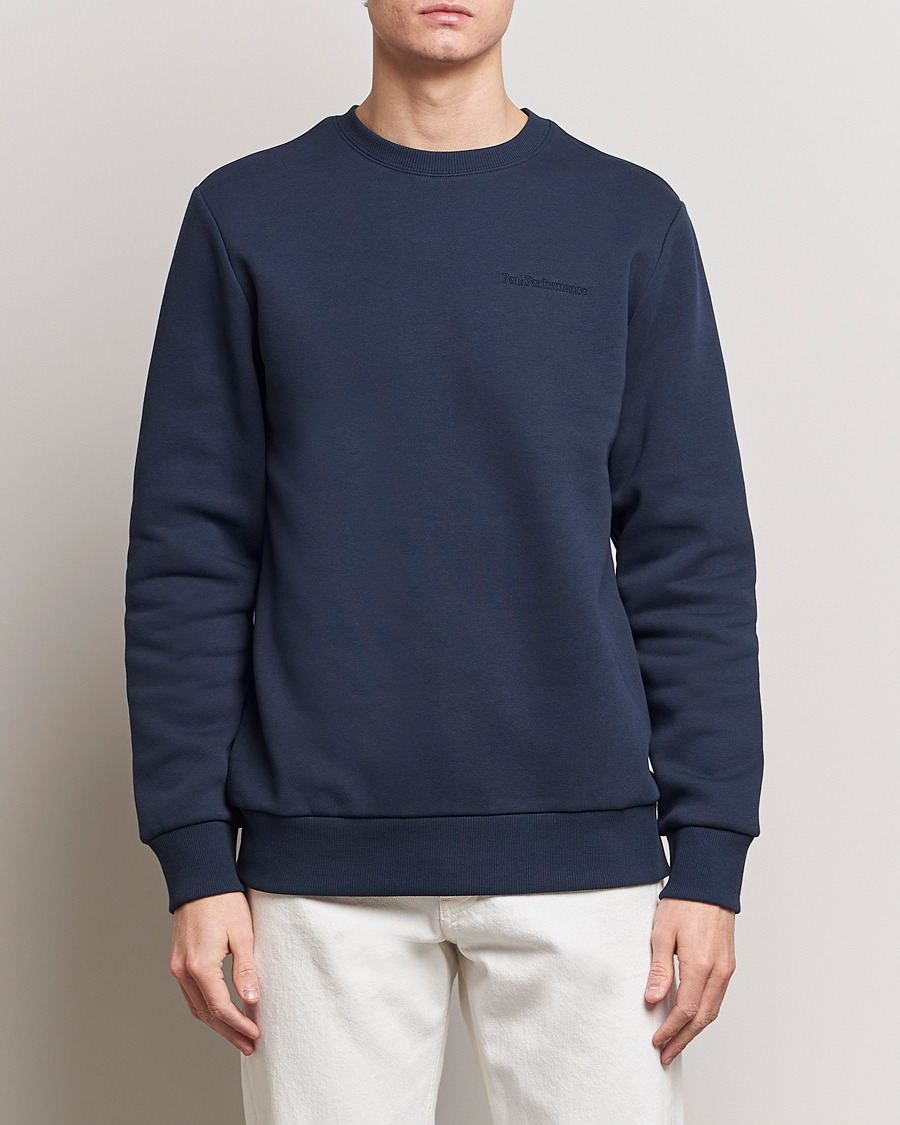 Hombres | Jerséis y prendas de punto | Peak Performance | Original Logo Crew Neck Sweatshirt Blue Shadow