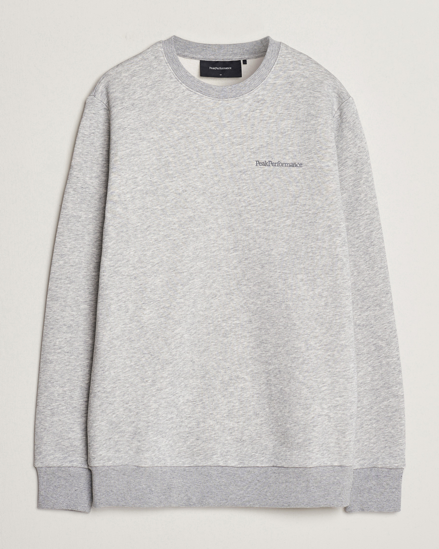 Hombres | Jerséis y prendas de punto | Peak Performance | Original Logo Crew Neck Sweatshirt Grey Melange