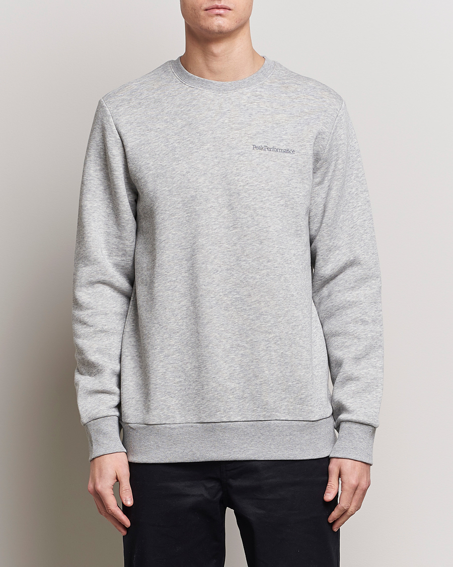 Hombres | Jerséis y prendas de punto | Peak Performance | Original Logo Crew Neck Sweatshirt Grey Melange