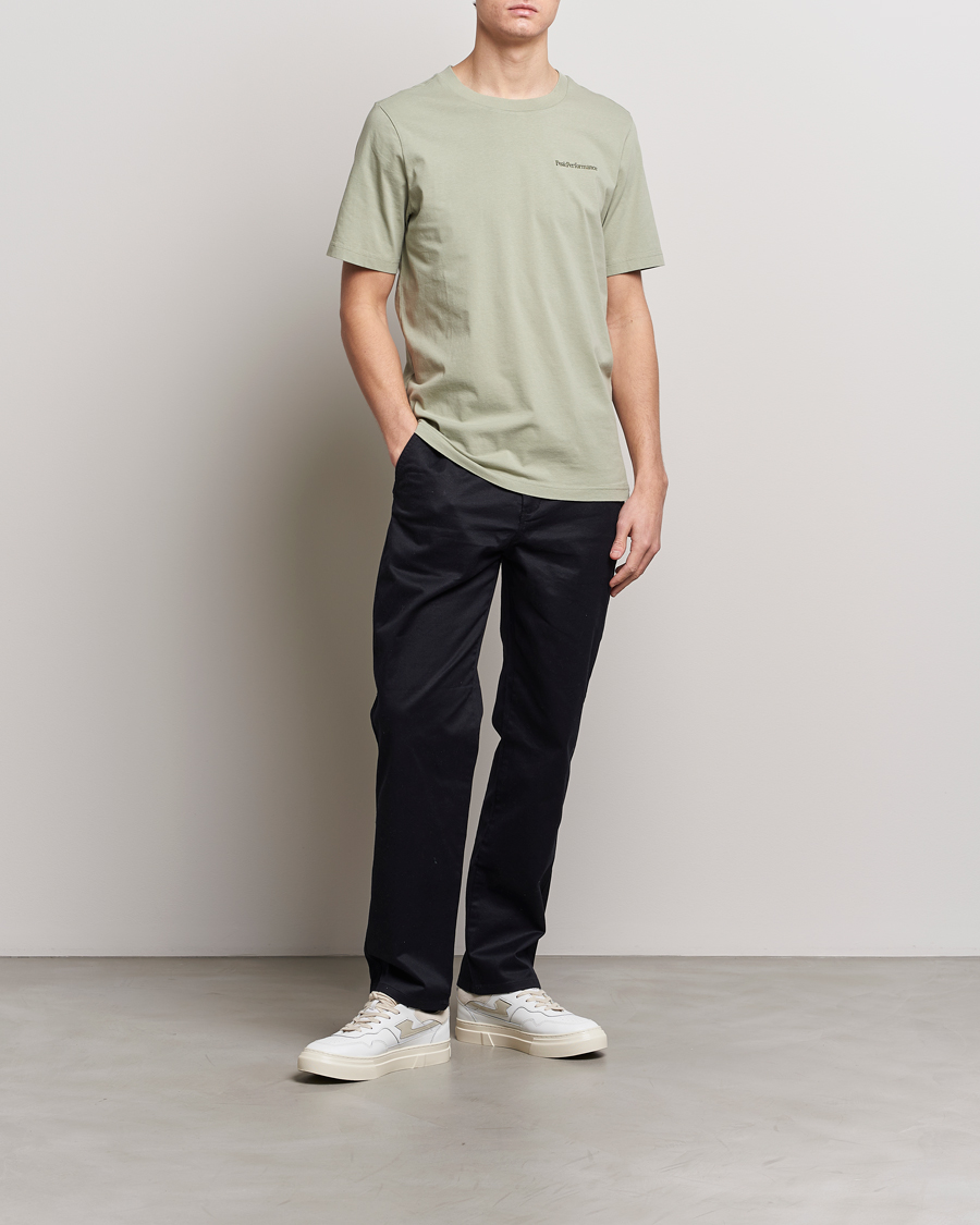 Hombres | Camisetas | Peak Performance | Original Logo Crew Neck T-Shirt Limit Green