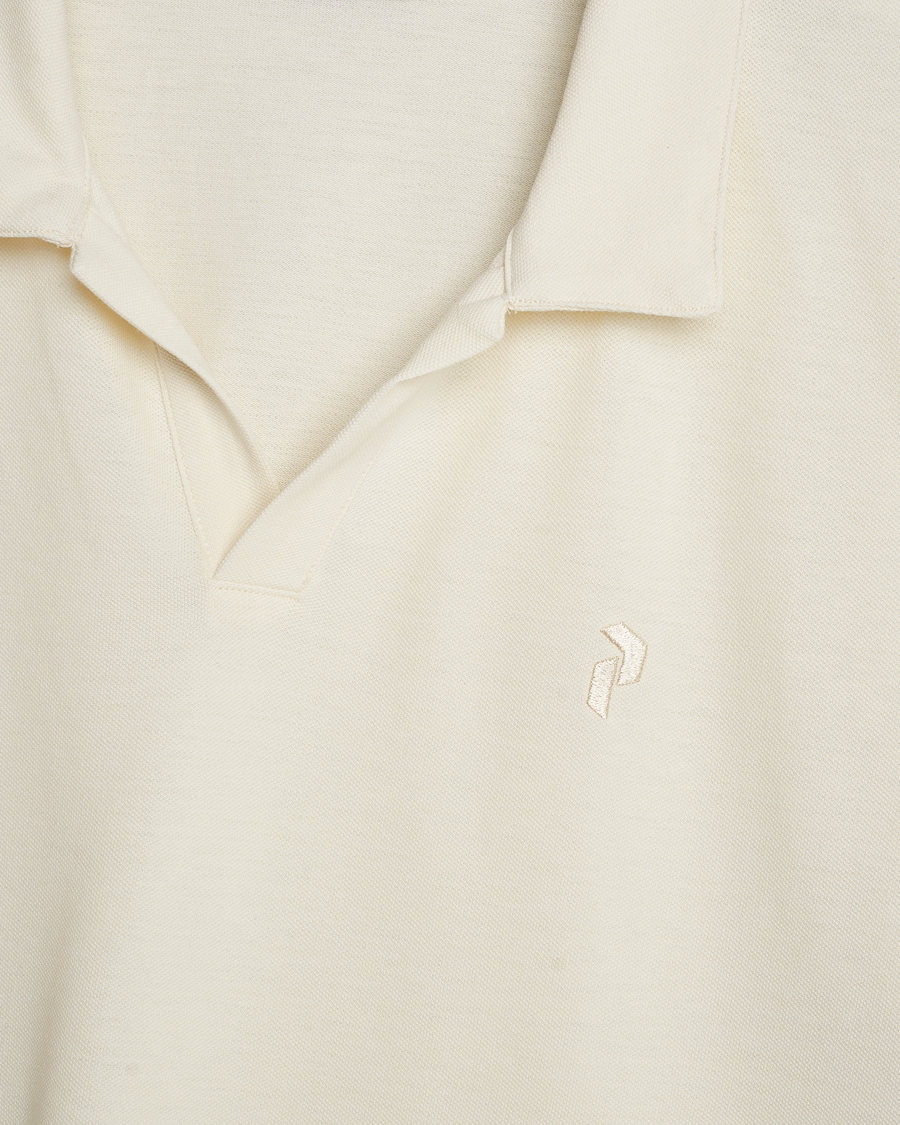 Hombres | Polos | Peak Performance | Cotton Coolmax Open Collar Polo Vintage White