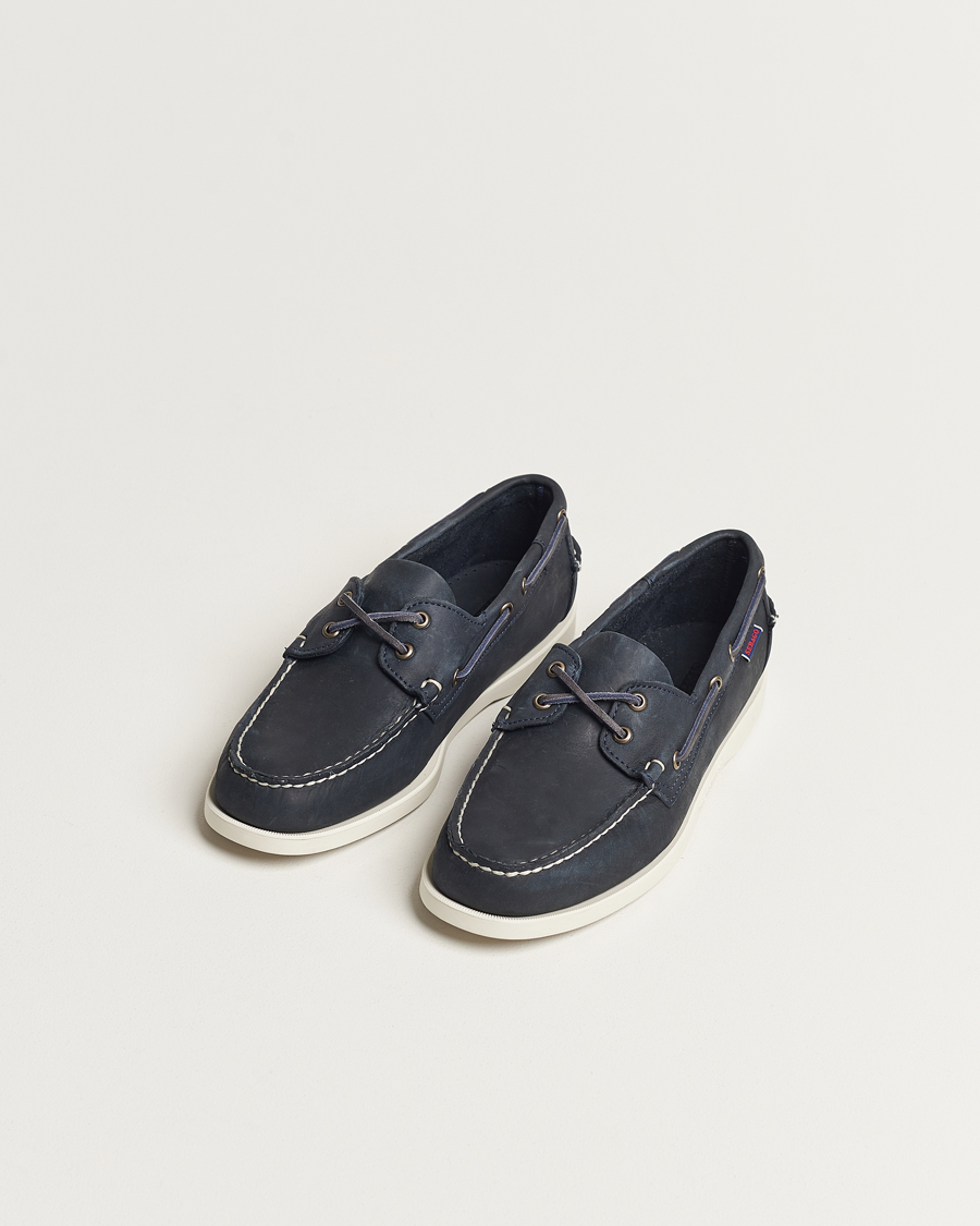 Hombres | Zapatos náuticos | Sebago | Dockside Nubuck Boat Shoe Blue Navy