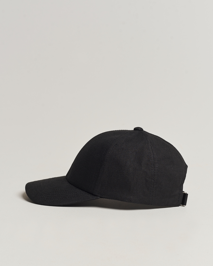 Hombres | Varsity Headwear | Varsity Headwear | Linen Baseball Cap Licorice Black