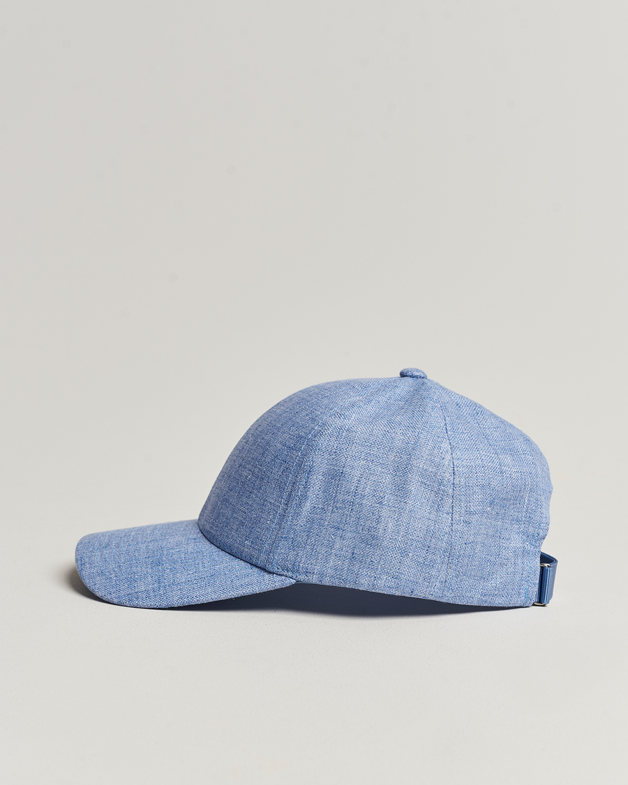 Hombres |  | Varsity Headwear | Linen Baseball Cap Azure Blue