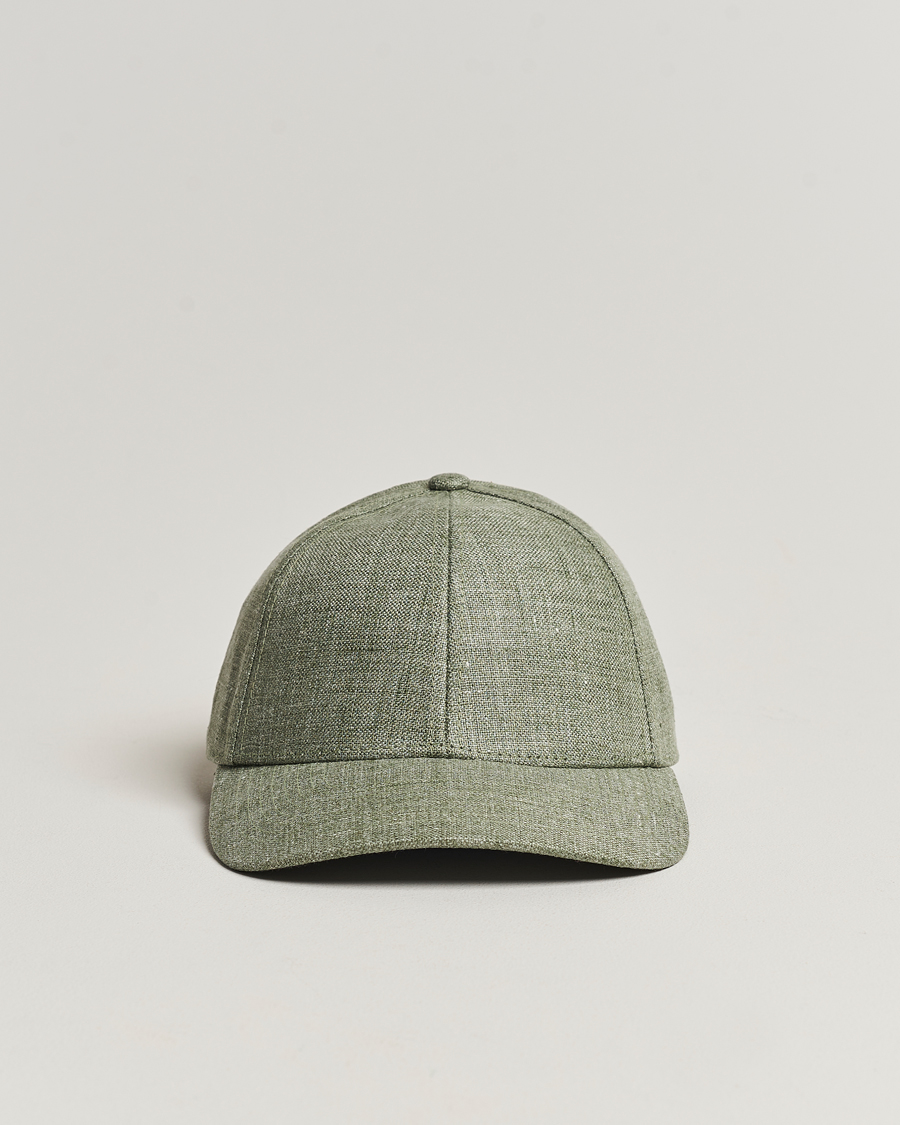 Hombres | Varsity Headwear Linen Baseball Cap Pistachio Green | Varsity Headwear | Linen Baseball Cap Pistachio Green