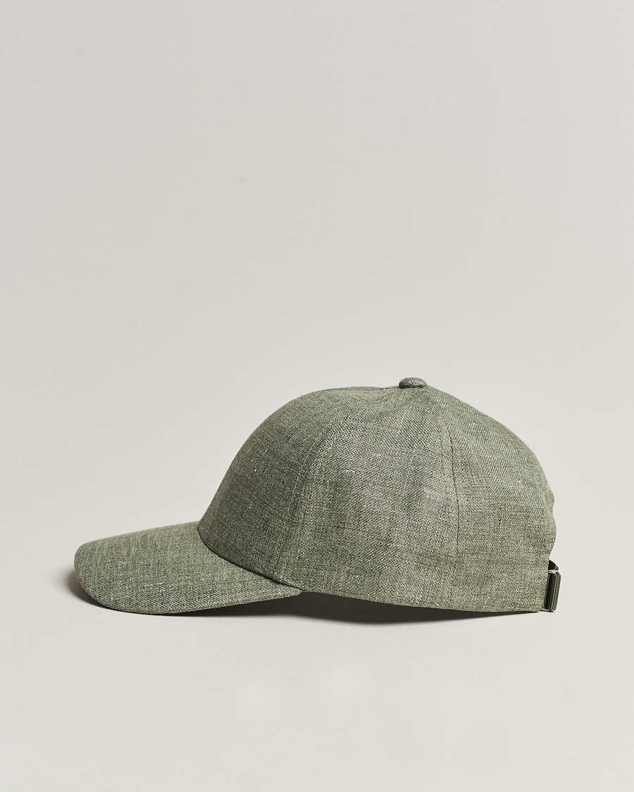 Hombres | Contemporary Creators | Varsity Headwear | Linen Baseball Cap Pistachio Green