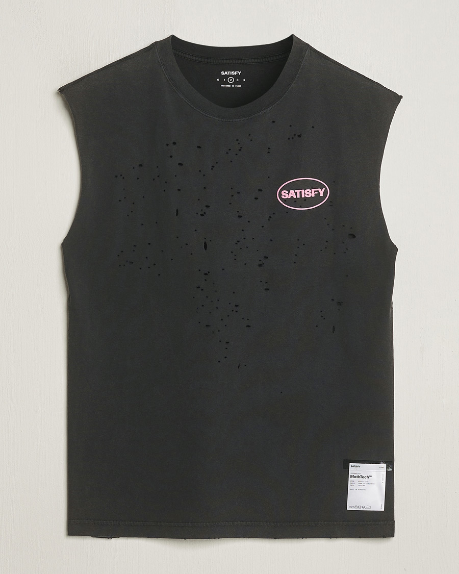 Hombres | Camisetas | Satisfy | MothTech Muscle Tee Aged Black