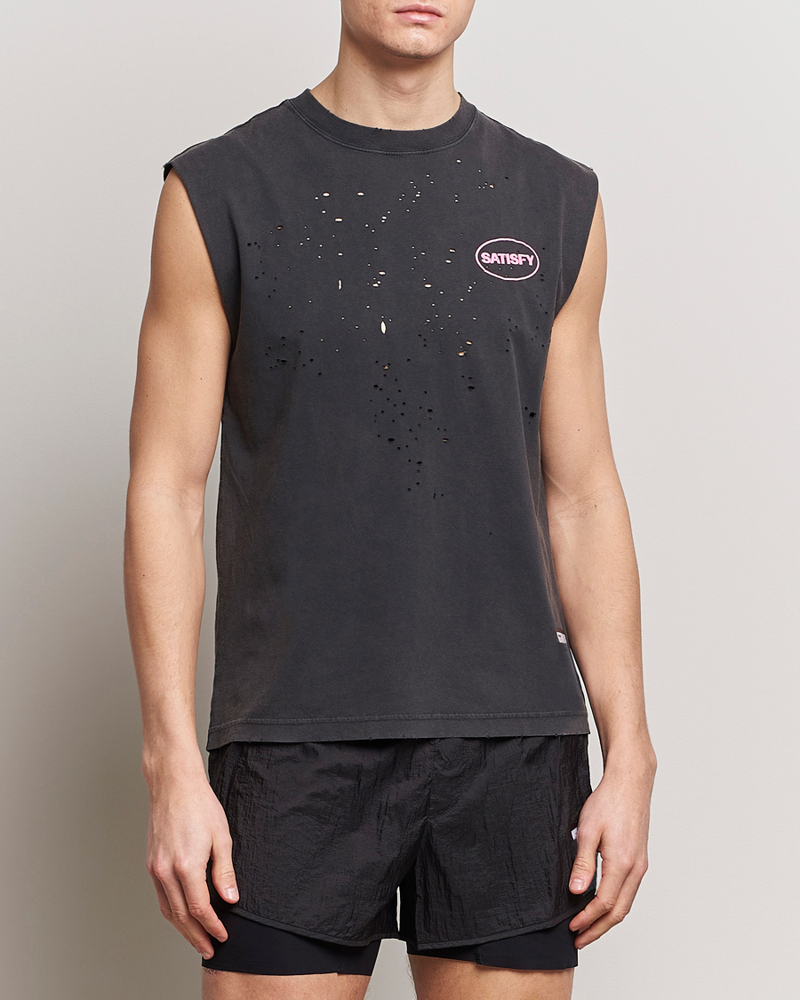 Hombres | Departamentos | Satisfy | MothTech Muscle Tee Aged Black
