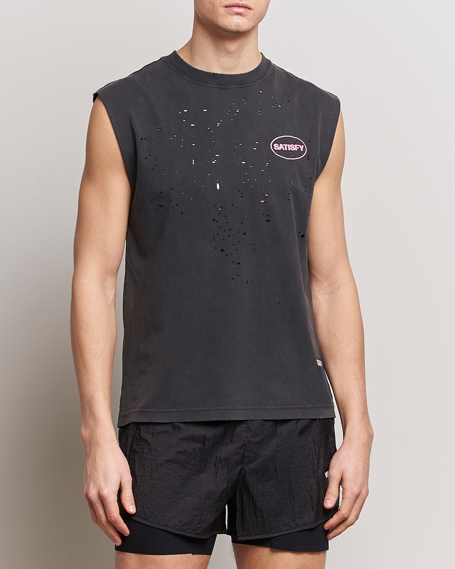 Hombres | Camisetas | Satisfy | MothTech Muscle Tee Aged Black
