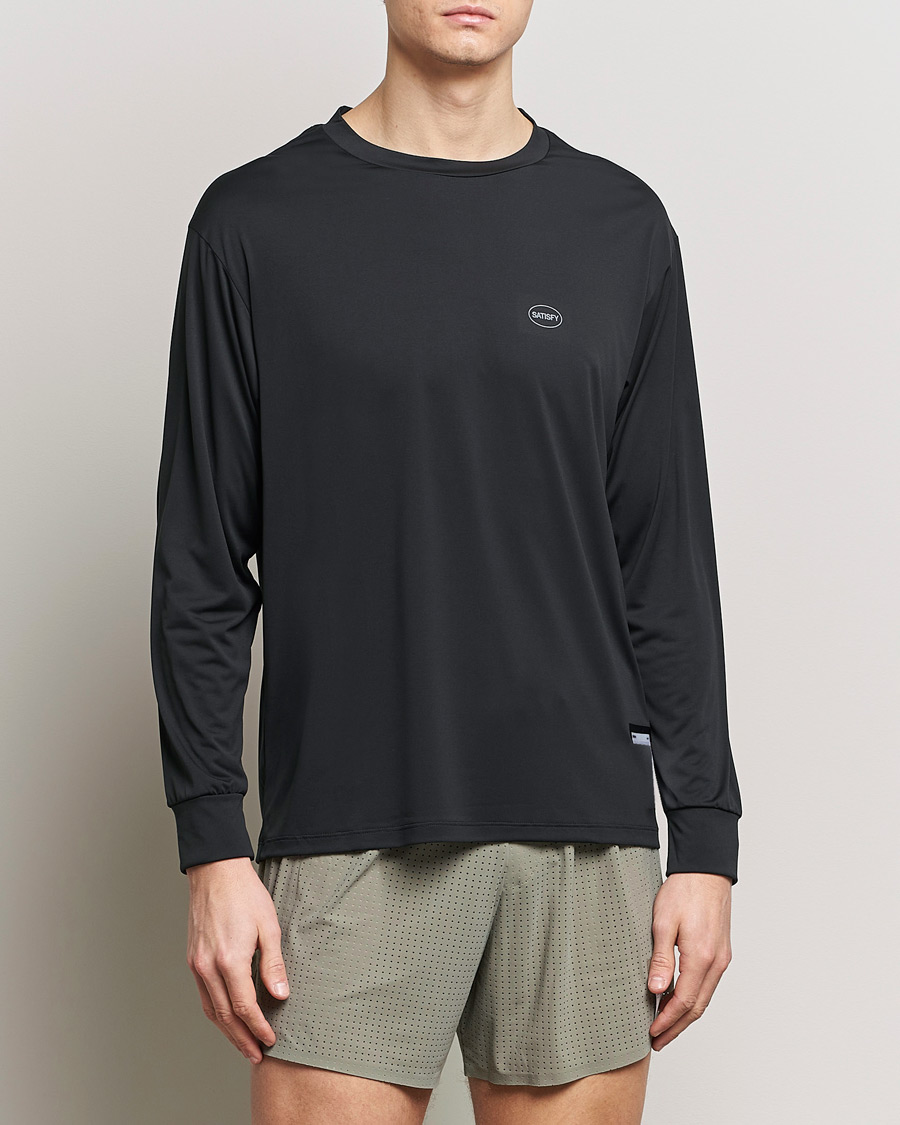Hombres | Camisetas negras | Satisfy | AuraLite Long Sleeve T-Shirt Black