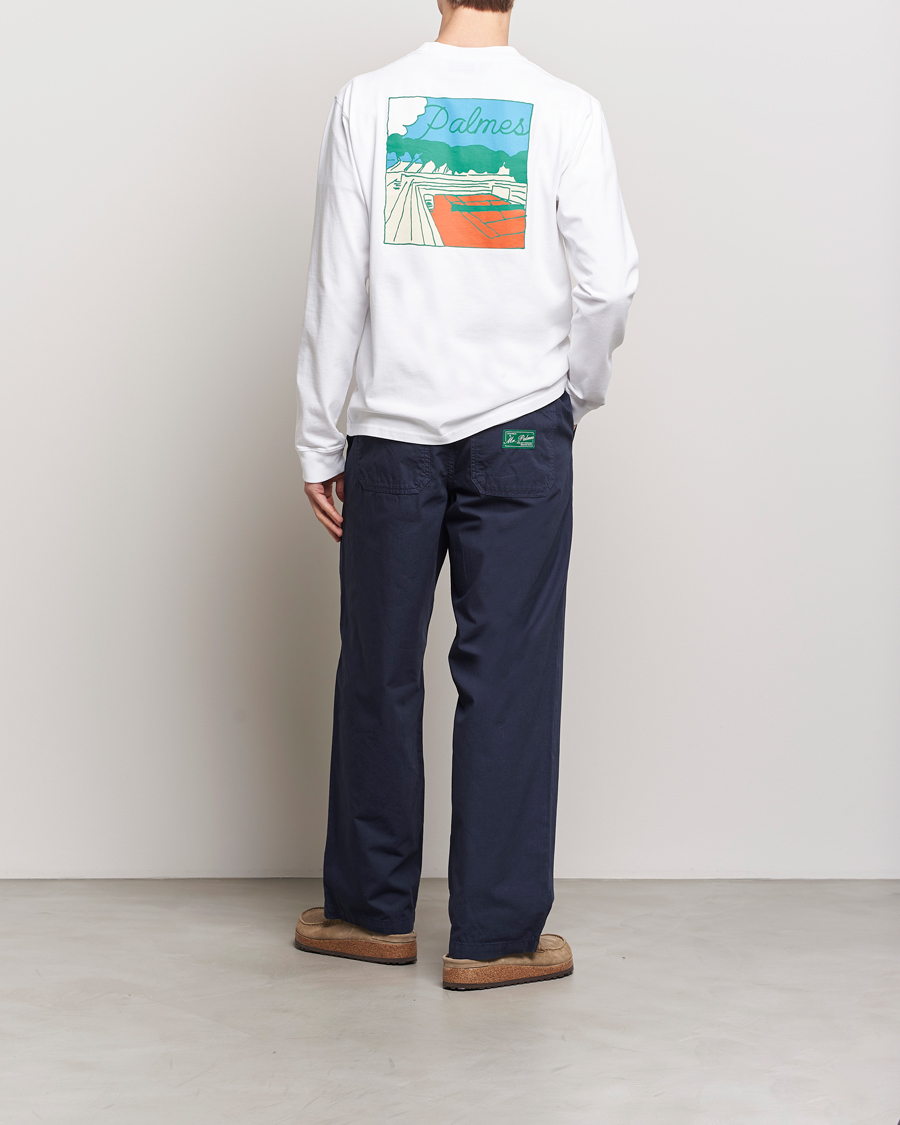 Hombres | Camisetas | Palmes | Sunset Long Sleeve T-Shirt White