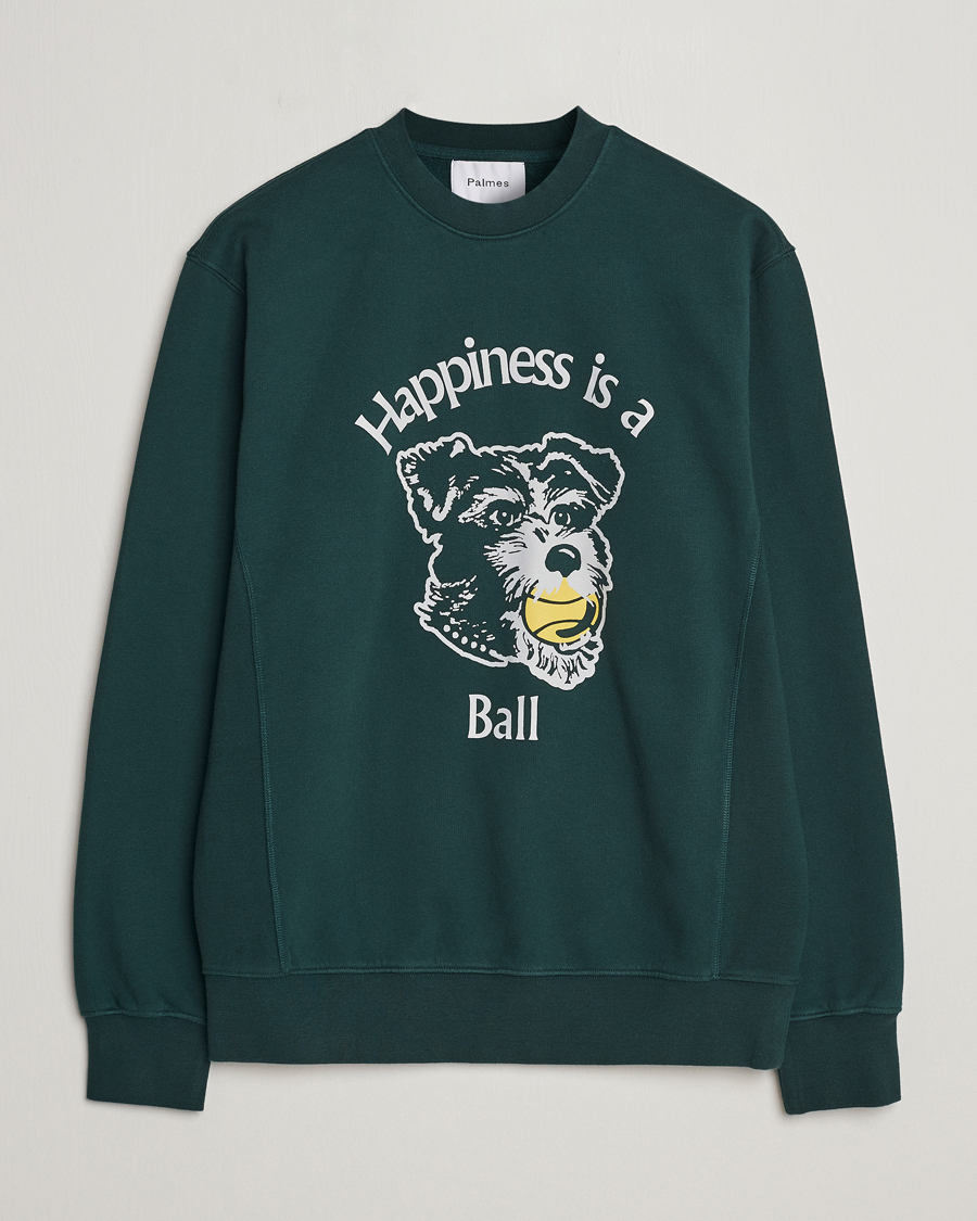 Hombres | Jerséis y prendas de punto | Palmes | Dog Crew Neck Sweatshirt Dark Green