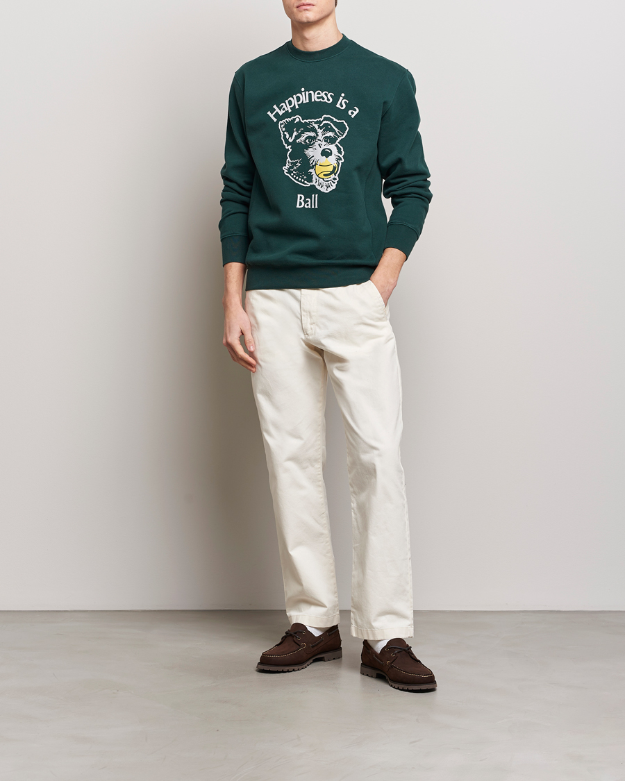 Hombres | Jerséis y prendas de punto | Palmes | Dog Crew Neck Sweatshirt Dark Green