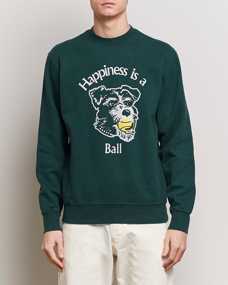 Hombres | Jerséis y prendas de punto | Palmes | Dog Crew Neck Sweatshirt Dark Green