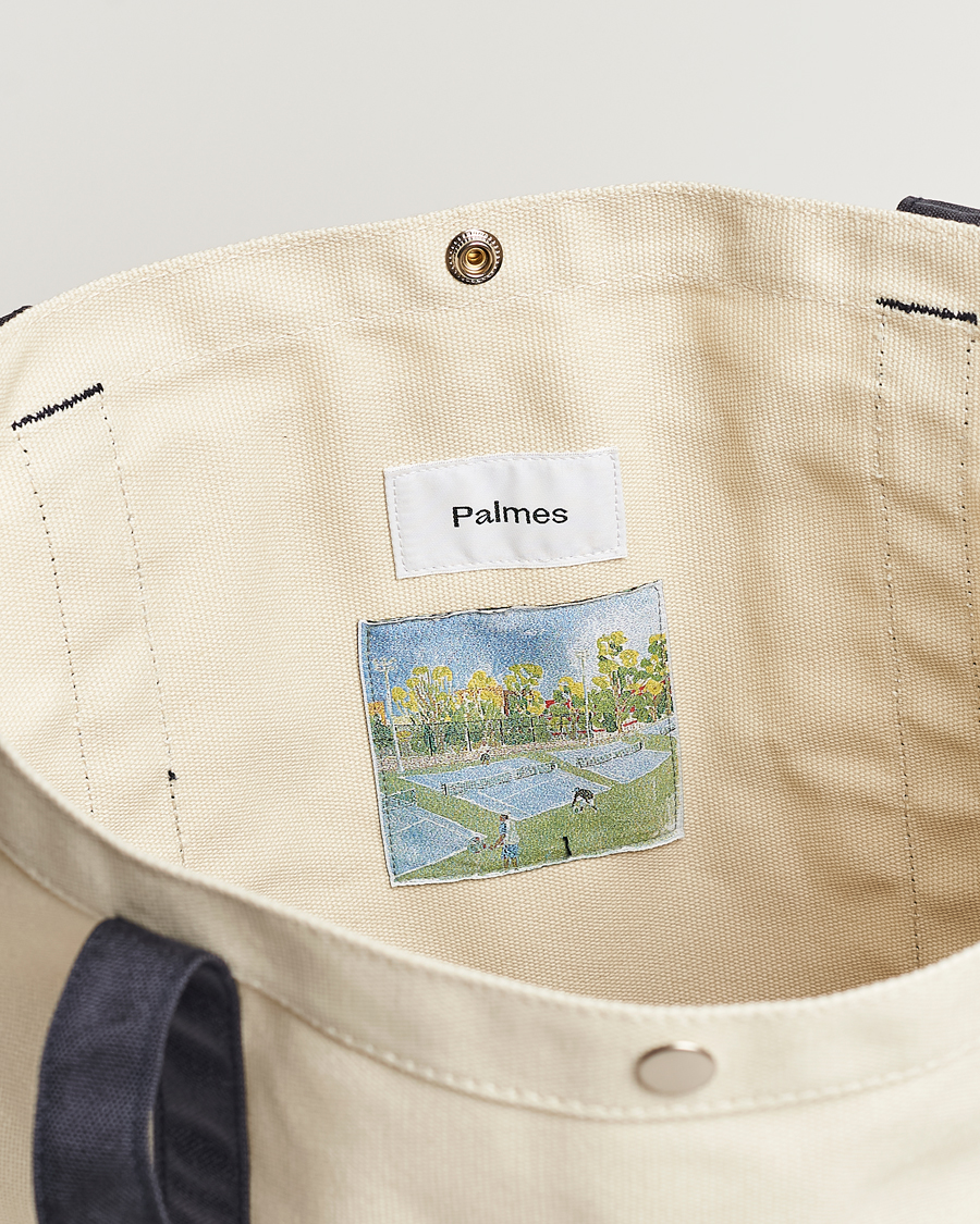 Hombres | Palmes Society Tote Bag White/Navy | Palmes | Society Tote Bag White/Navy