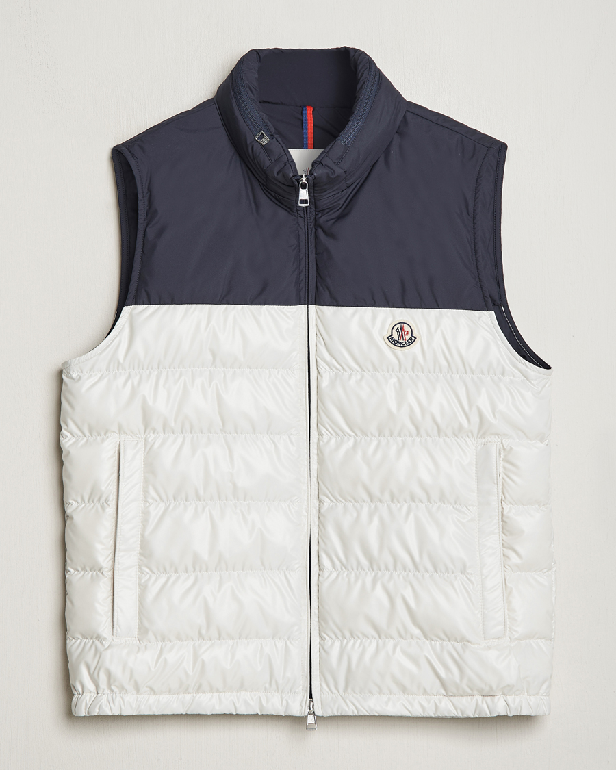Hombres | Abrigos y chaquetas | Moncler | Cerces Down Vest Off White/Navy