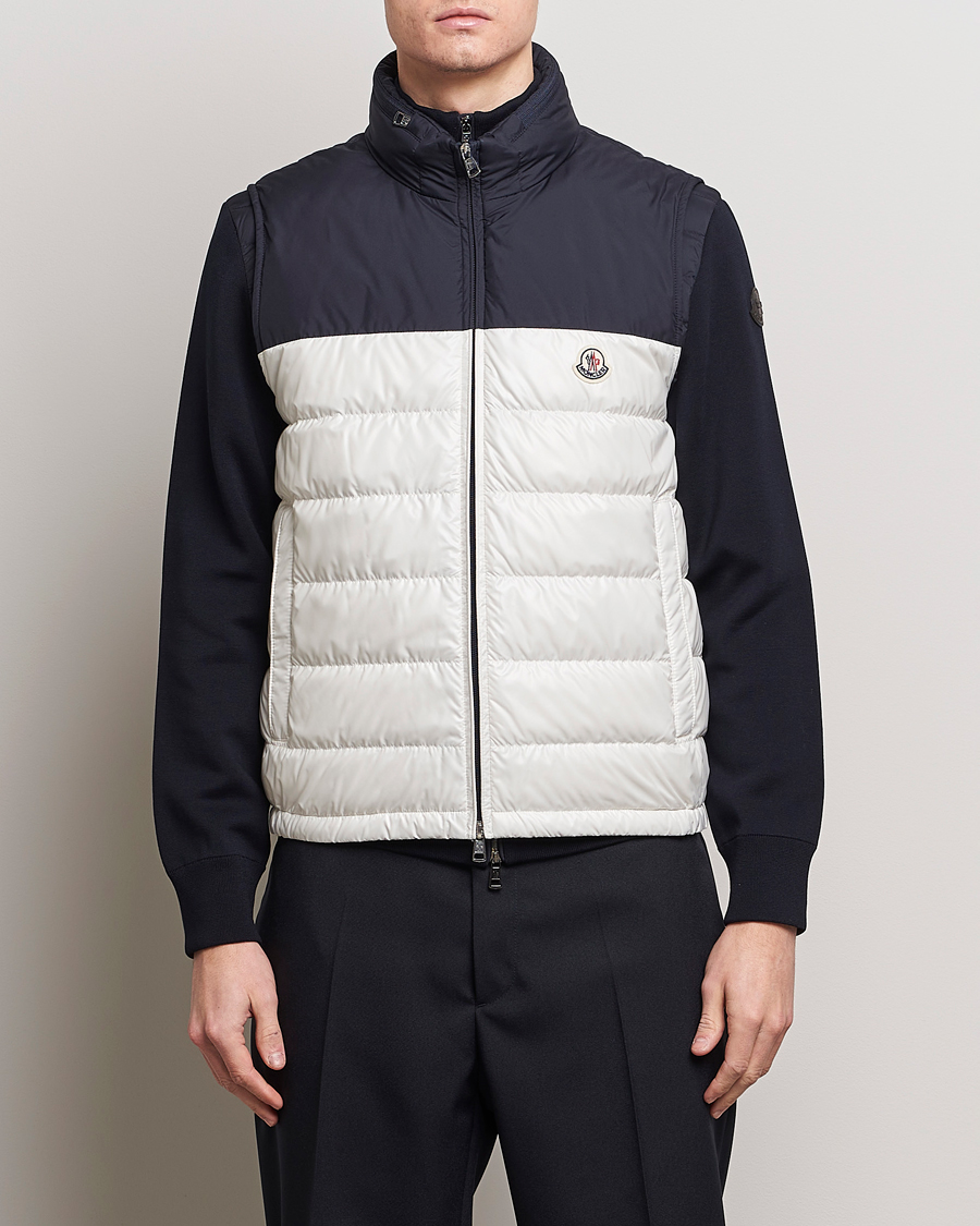 Hombres | Abrigos y chaquetas | Moncler | Cerces Down Vest Off White/Navy