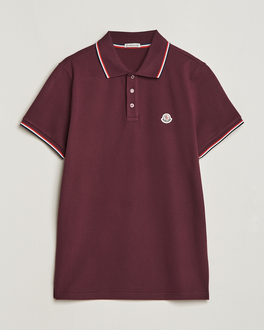 Hombres | Polos | Moncler | Contrast Rib Polo Burgundy
