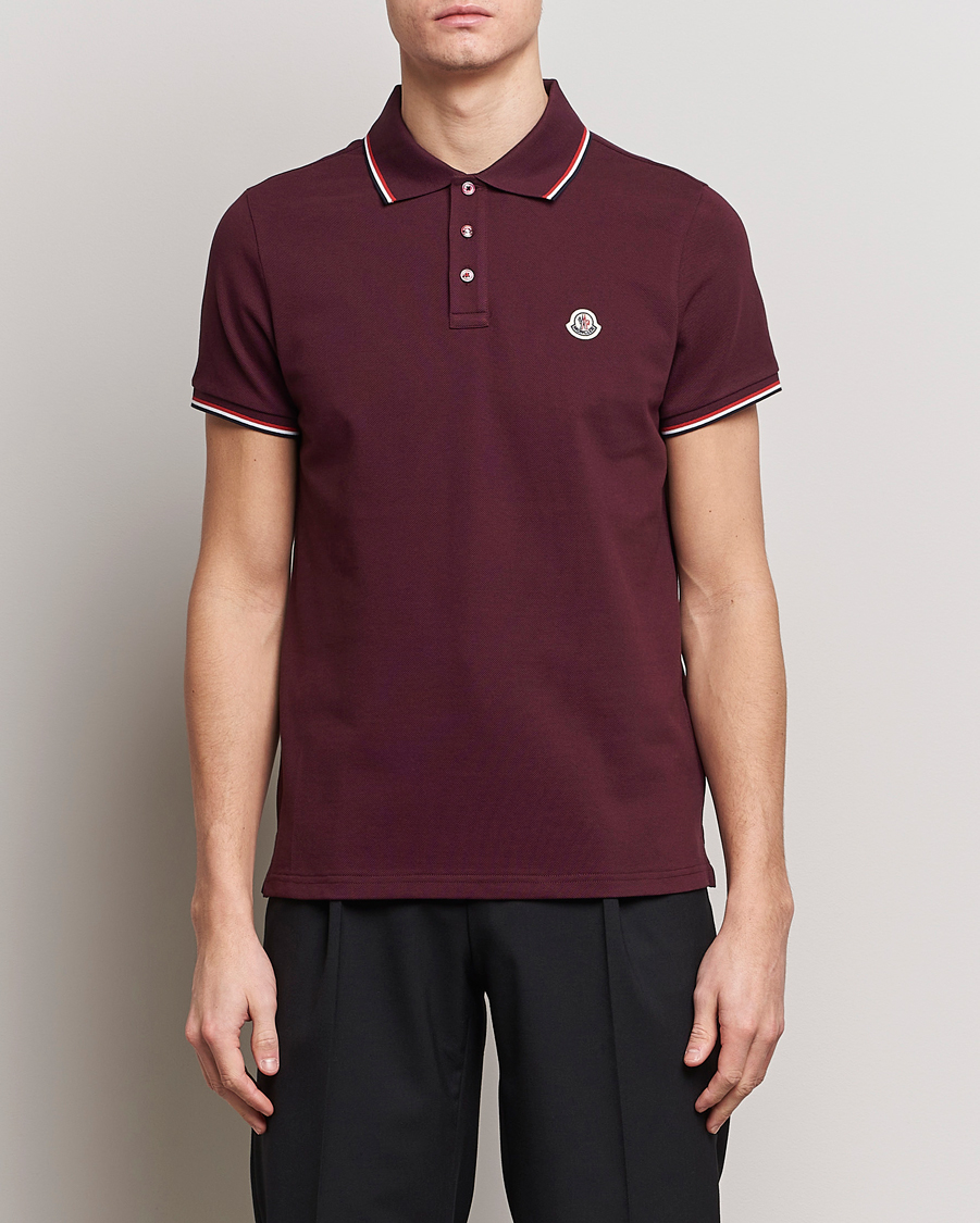 Hombres | Ropa | Moncler | Contrast Rib Polo Burgundy