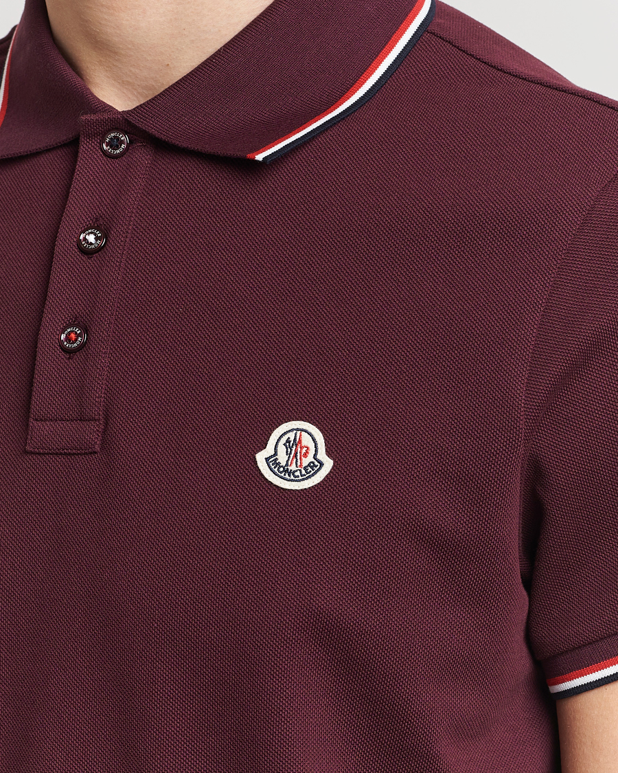 Hombres | Polos | Moncler | Contrast Rib Polo Burgundy