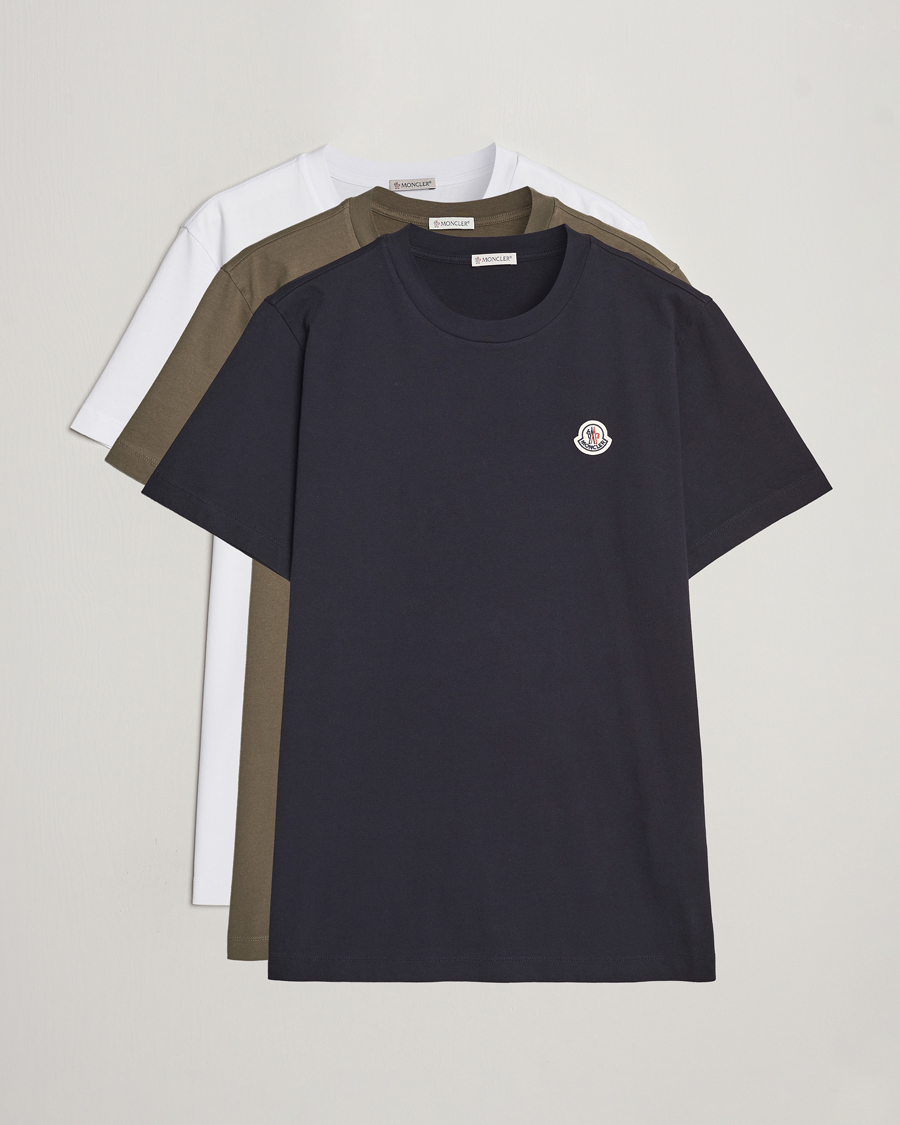 Hombres | Camisetas | Moncler | 3-Pack T-Shirt Black/Military/White