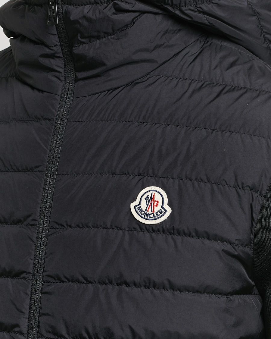 Hombres | Jerséis y prendas de punto | Moncler | Hooded Hybrid Zip Cardigan Black