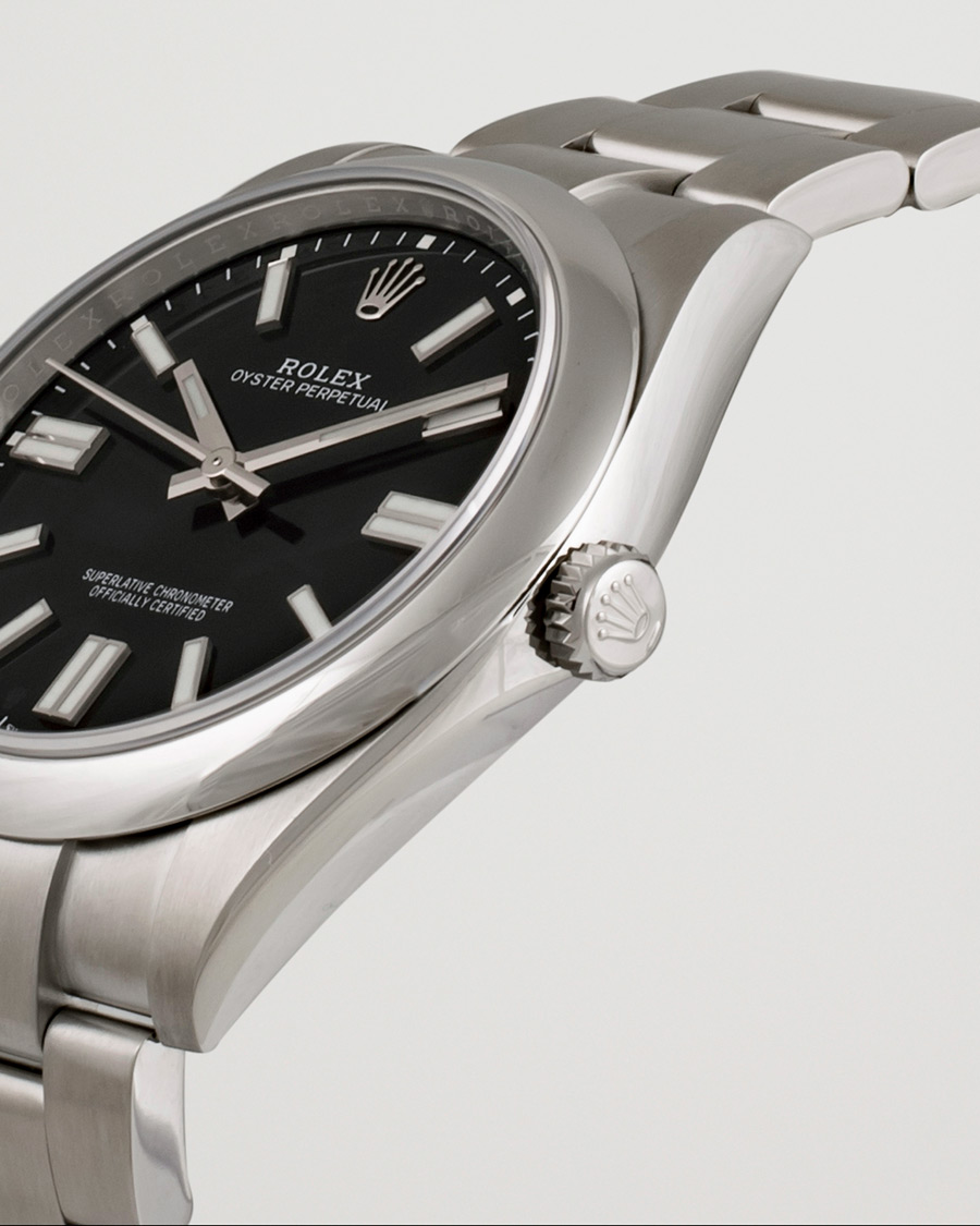 Hombres | Rolex Pre-Owned Oyster Perpetual 124300 Black Silver | Rolex Pre-Owned | Oyster Perpetual 124300 Black Silver
