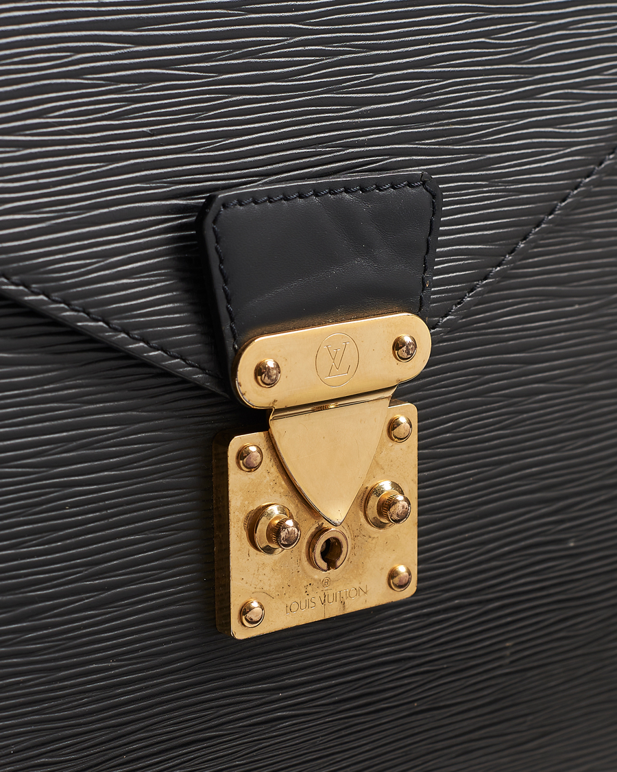 Hombres | Louis Vuitton Pre-Owned Serviette Ambassadeur Epi Leather Breifcase Black | Louis Vuitton Pre-Owned | Serviette Ambassadeur Epi Leather Breifcase Black