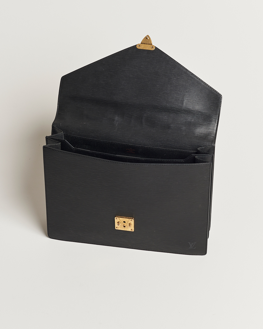 Hombres | Louis Vuitton Pre-Owned Serviette Ambassadeur Epi Leather Breifcase Black | Louis Vuitton Pre-Owned | Serviette Ambassadeur Epi Leather Breifcase Black