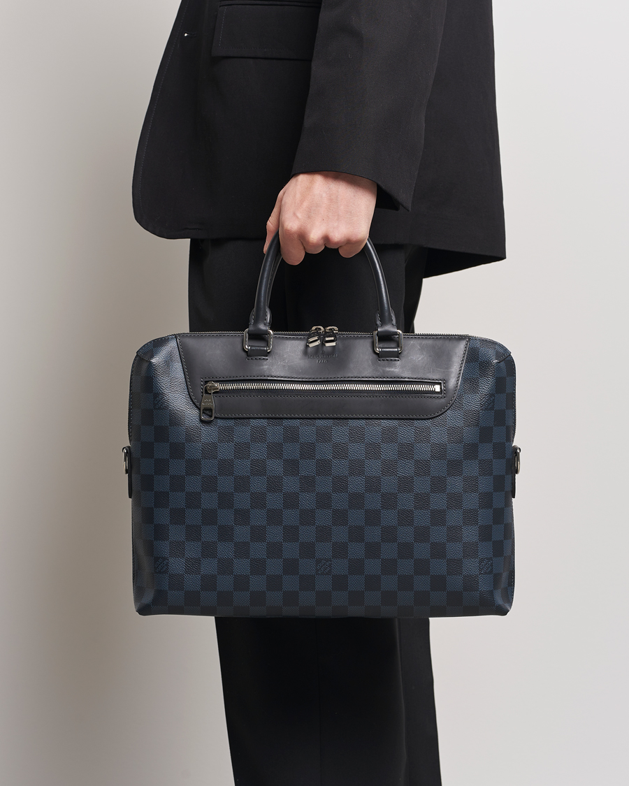 Hombres | Louis Vuitton Pre-Owned Porte-Documents Jour Briefcase Damier Navy | Louis Vuitton Pre-Owned | Porte-Documents Jour Briefcase Damier Navy