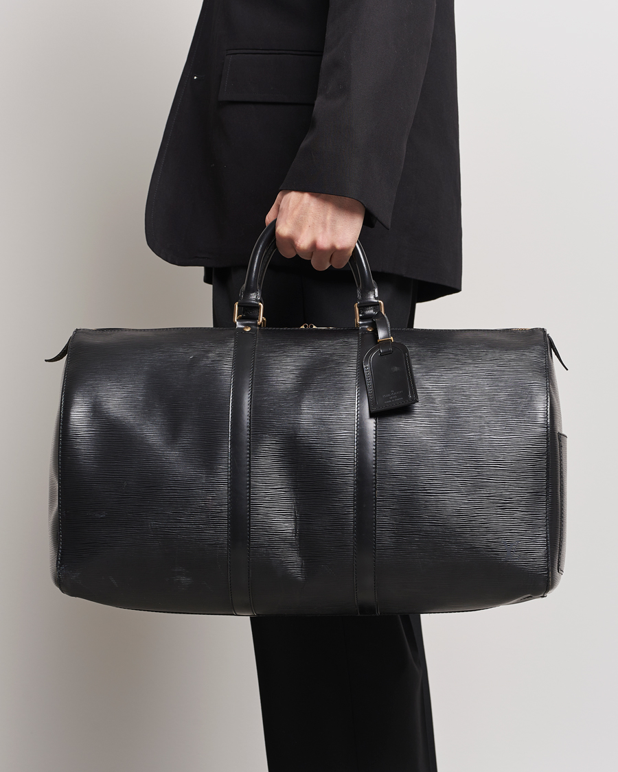 Louis Vuitton Pre-Owned Keepall 50 Epi Leather Travel Bag Black en CareOfCa