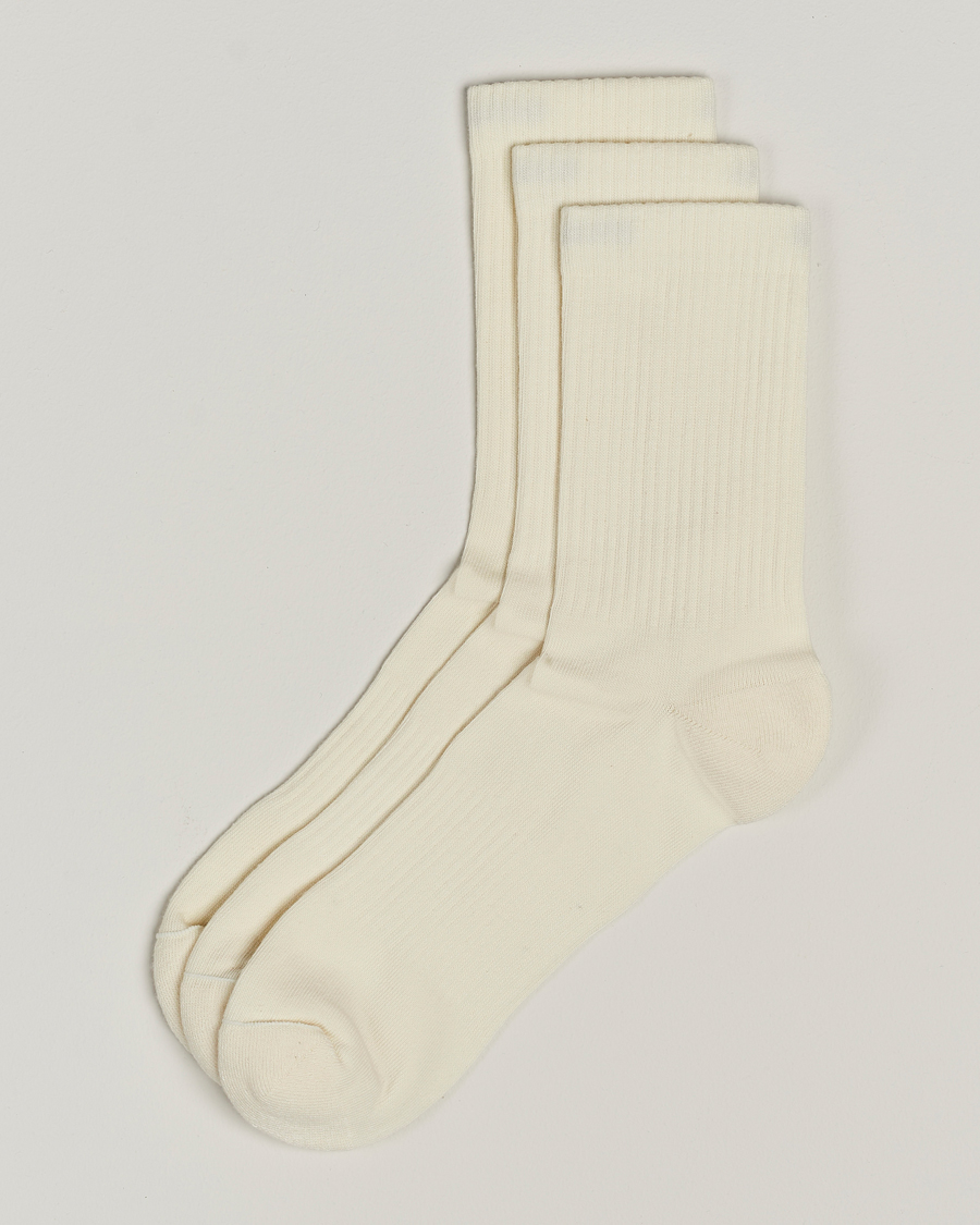 Hombres | Ropa interior y calcetines | Sweyd | 3-Pack Crew Cotton Socks White
