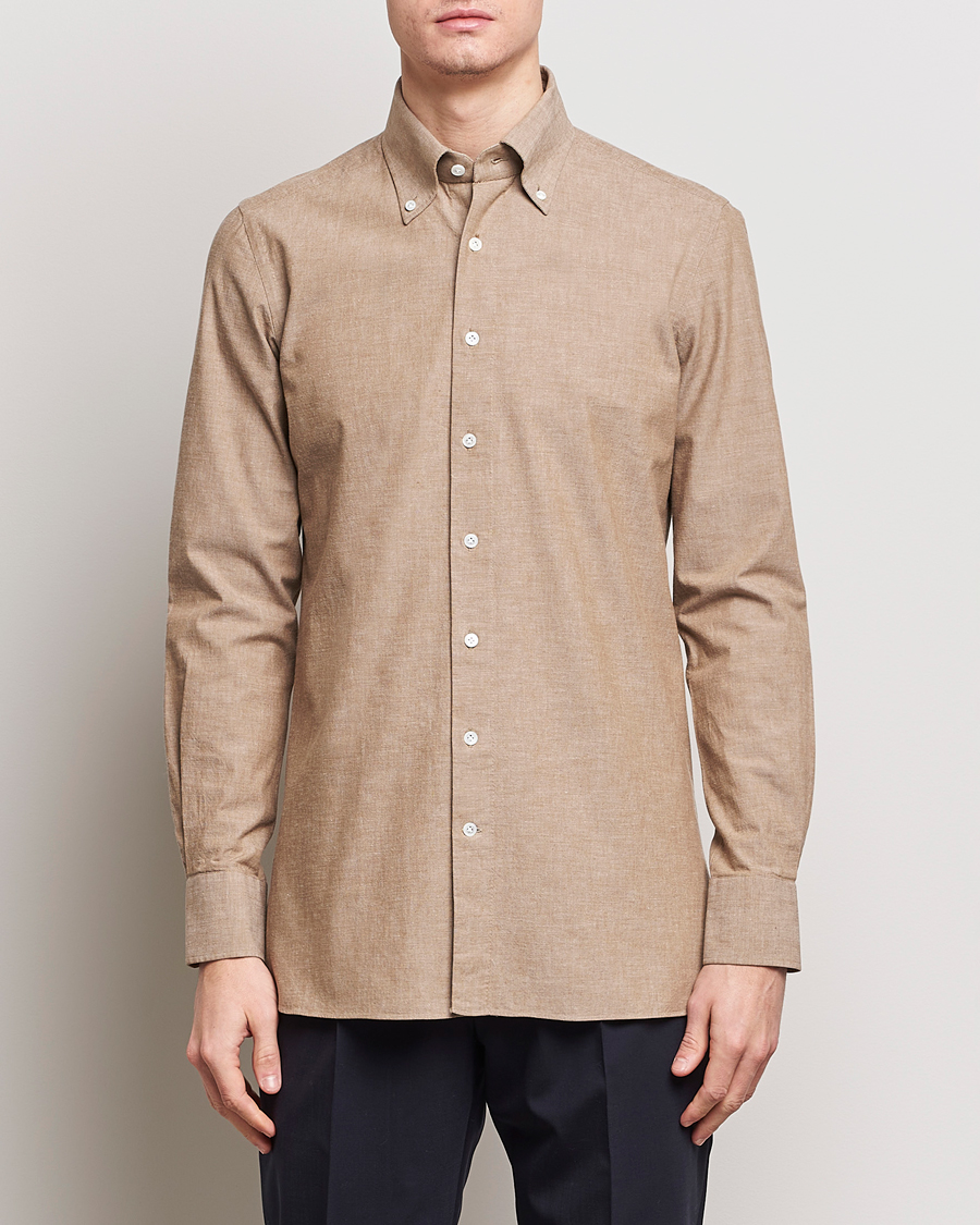 Hombres | 100Hands | 100Hands | Japanese Chambray Shirt Brown