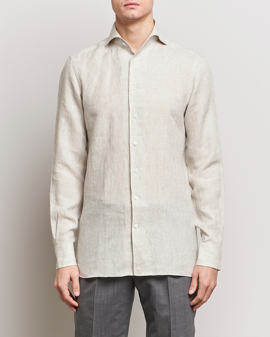 Hombres | El armario de lino | 100Hands | Linen Shirt Oatmeal