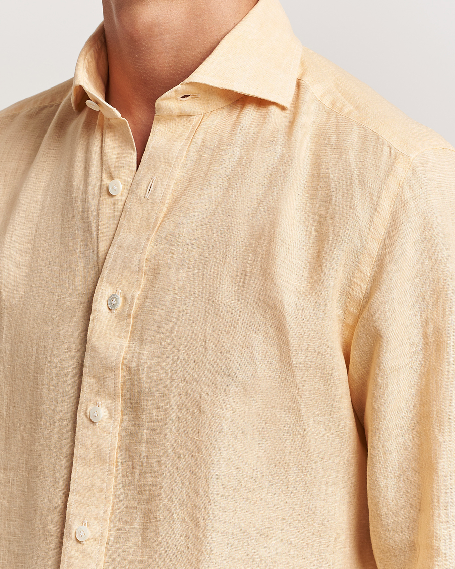 Hombres | Camisas | 100Hands | Natural Stone Washed Linen Shirt Peach