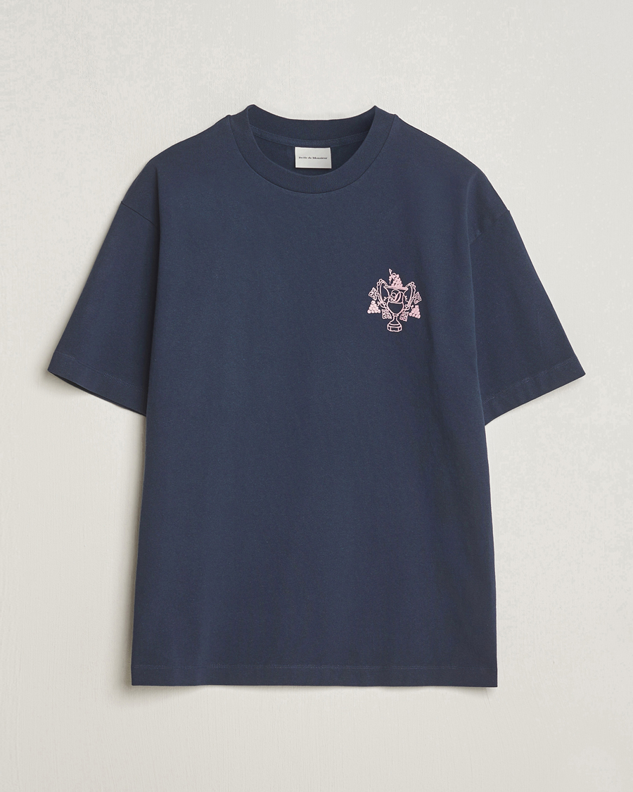 Hombres | Camisetas | Drôle de Monsieur | Blason Embroidered T-Shirt Midnight Blue