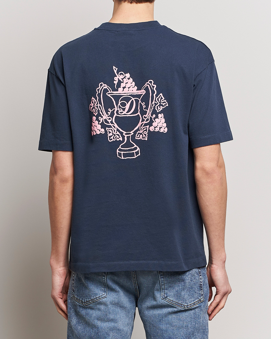 Hombres | Camisetas | Drôle de Monsieur | Blason Embroidered T-Shirt Midnight Blue