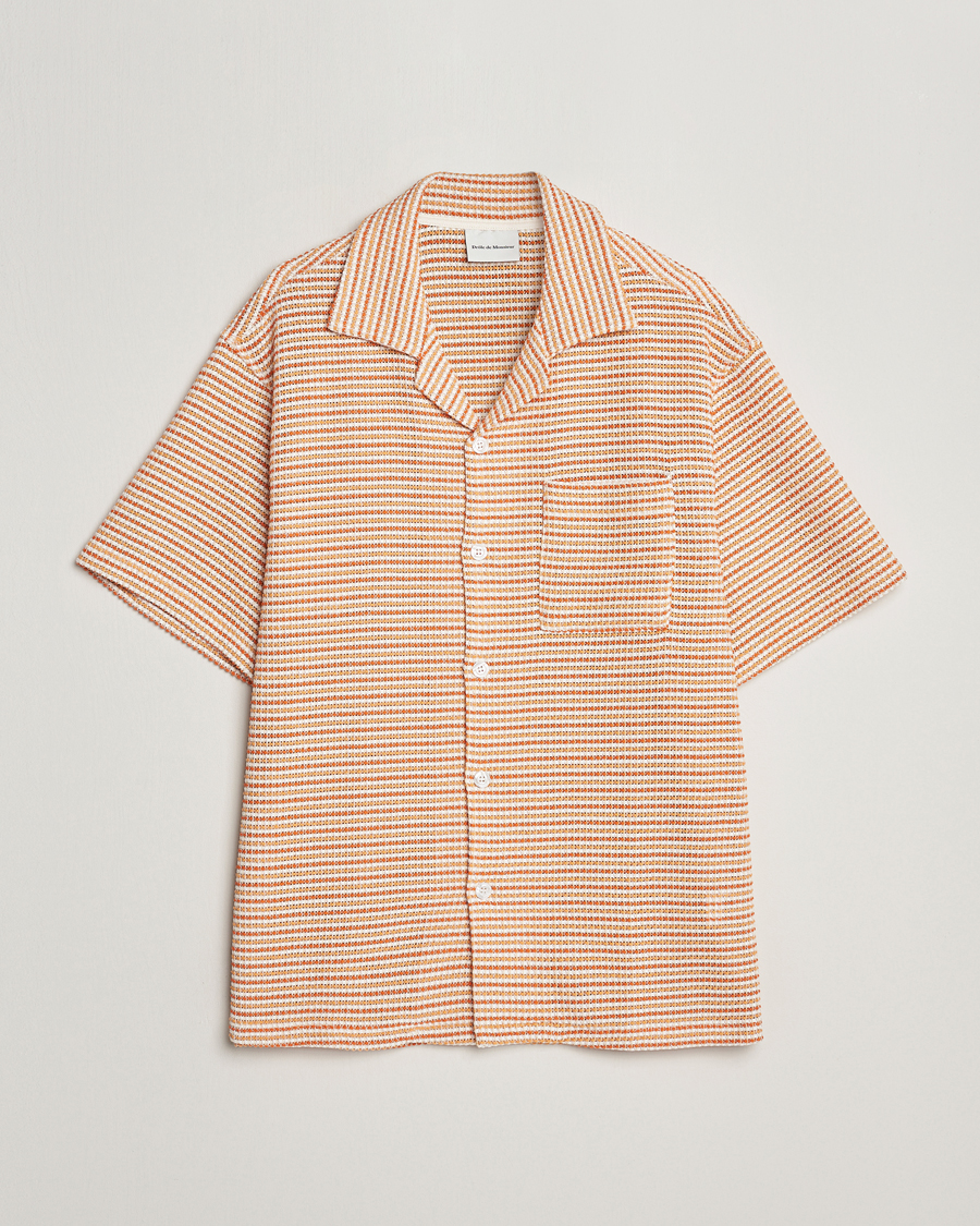 Hombres | Camisas | Drôle de Monsieur | Micro Check Camp Shirt Orange