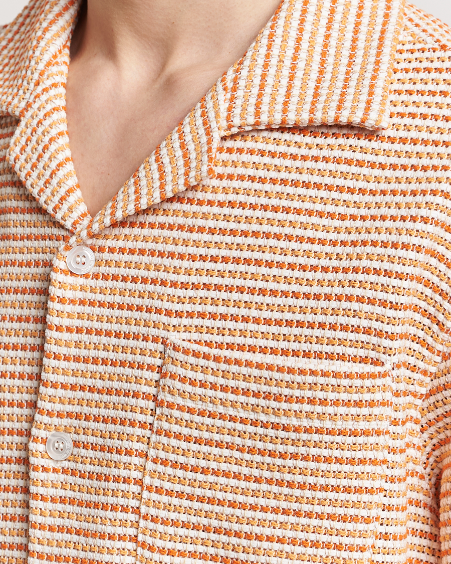 Hombres | Camisas | Drôle de Monsieur | Micro Check Camp Shirt Orange