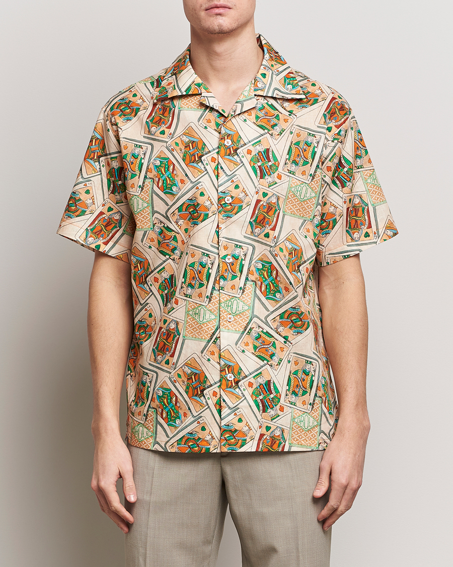 Hombres | Camisas | Drôle de Monsieur | Jeu De Cartes Camp Shirt Peach
