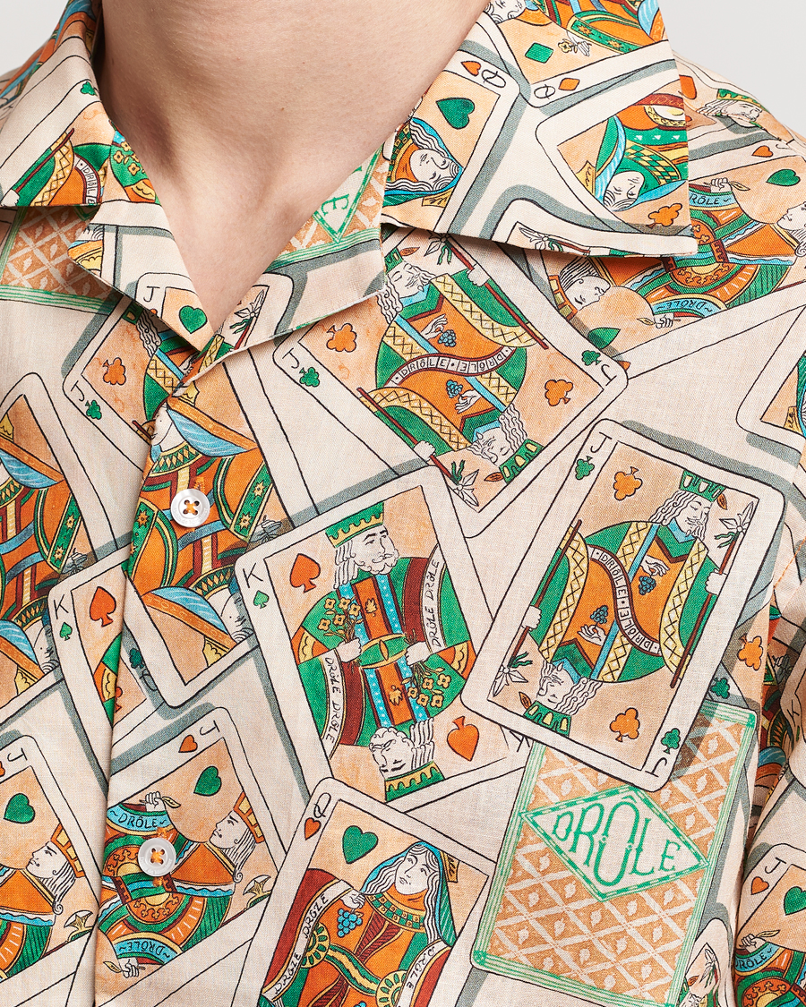 Hombres | Camisas | Drôle de Monsieur | Jeu De Cartes Camp Shirt Peach