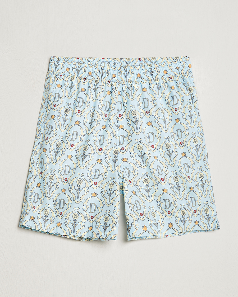 Hombres | Bañadores | Drôle de Monsieur | Ornaments Swim Shorts Light Blue