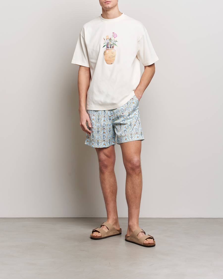 Hombres | Bañadores | Drôle de Monsieur | Ornaments Swim Shorts Light Blue