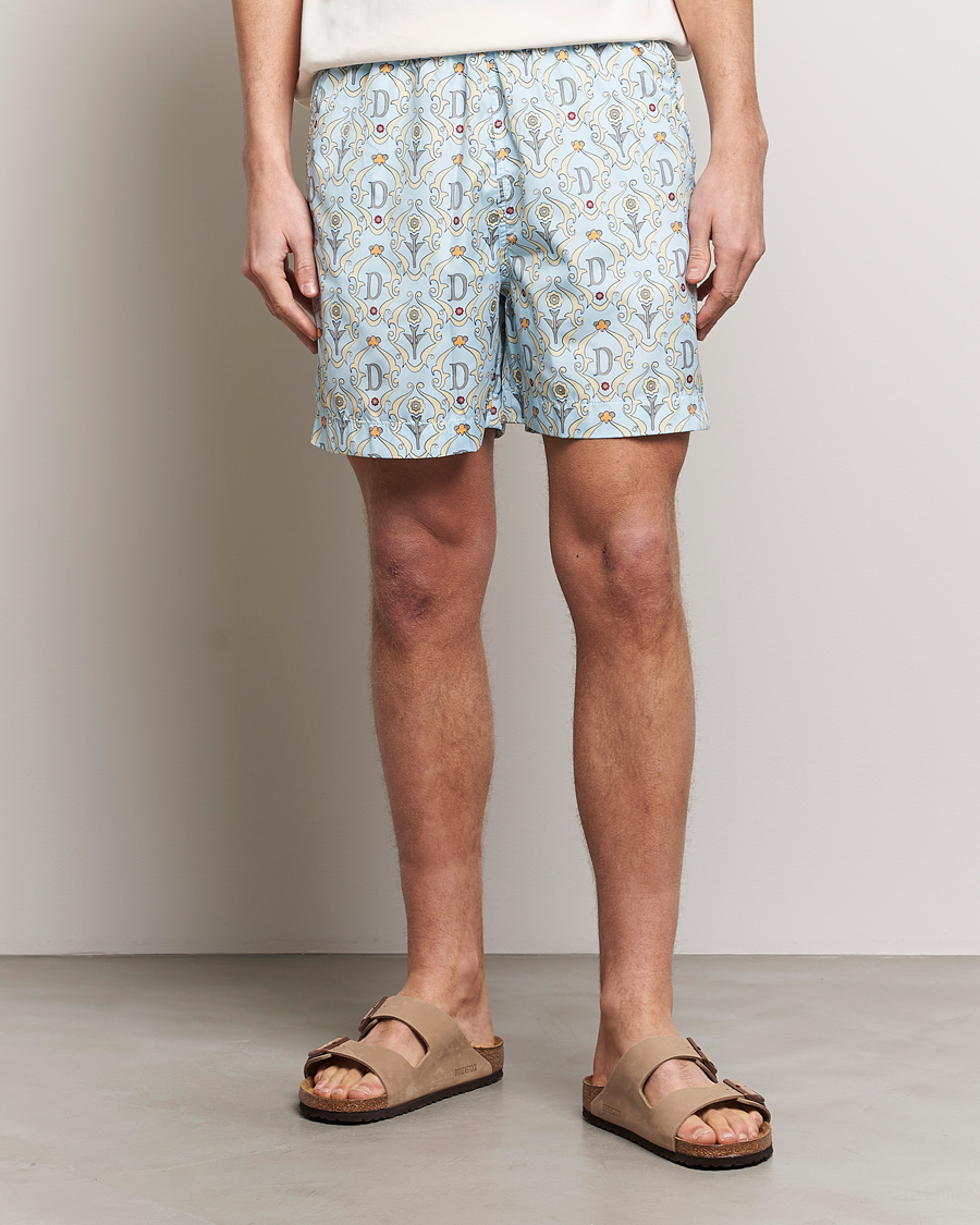 Hombres | Bañadores | Drôle de Monsieur | Ornaments Swim Shorts Light Blue