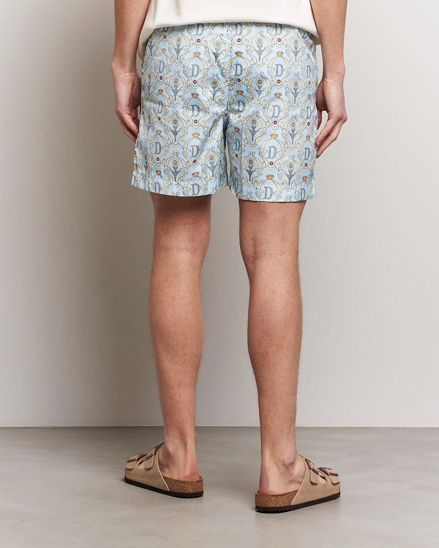 Hombres | Bañadores | Drôle de Monsieur | Ornaments Swim Shorts Light Blue