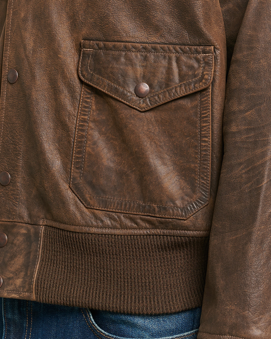 Hombres | Abrigos y chaquetas | RRL | Wright Leather Jacket Brown